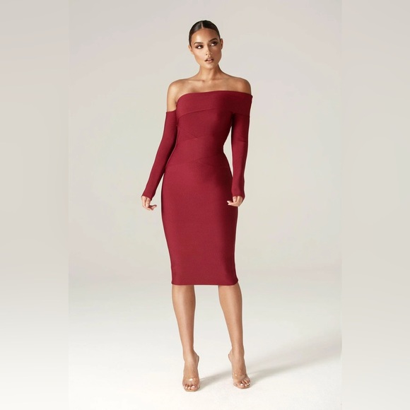 Alieva Dresses Alieva Maroon Bandage Dress Poshmark